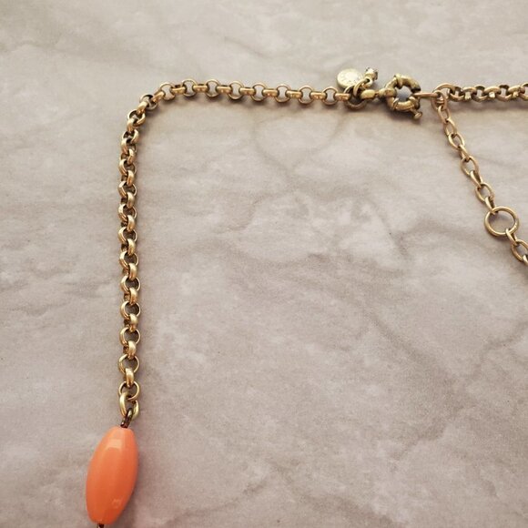 🧡 J.Crew Orange Geometric Beaded Statement Necklace 🧡 - Picture 10 of 15